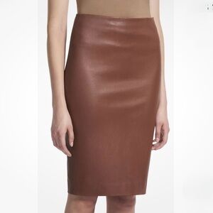 NWT Theory Bedford Faux Leather Skinny Pencil Skirt